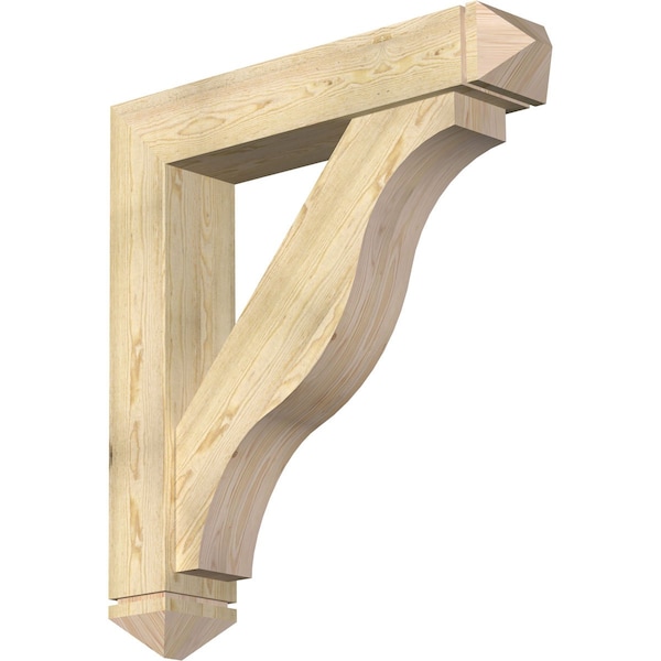 Ekena Millwork Funston Arts and Crafts Rough Sawn Bracket w/ Offset Brace, Douglas Fir, 8"W x 40"D x 44"H BKT0806X40X44FST03RDF - main